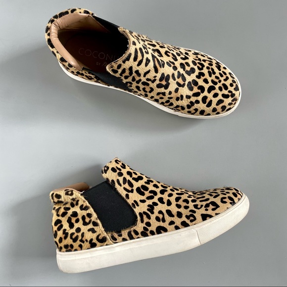 Coconuts by Matisse Sz 8 Calf Hair Brown Animal Print Harlan Hi Top Sneaker Shoe - Picture 13 of 15